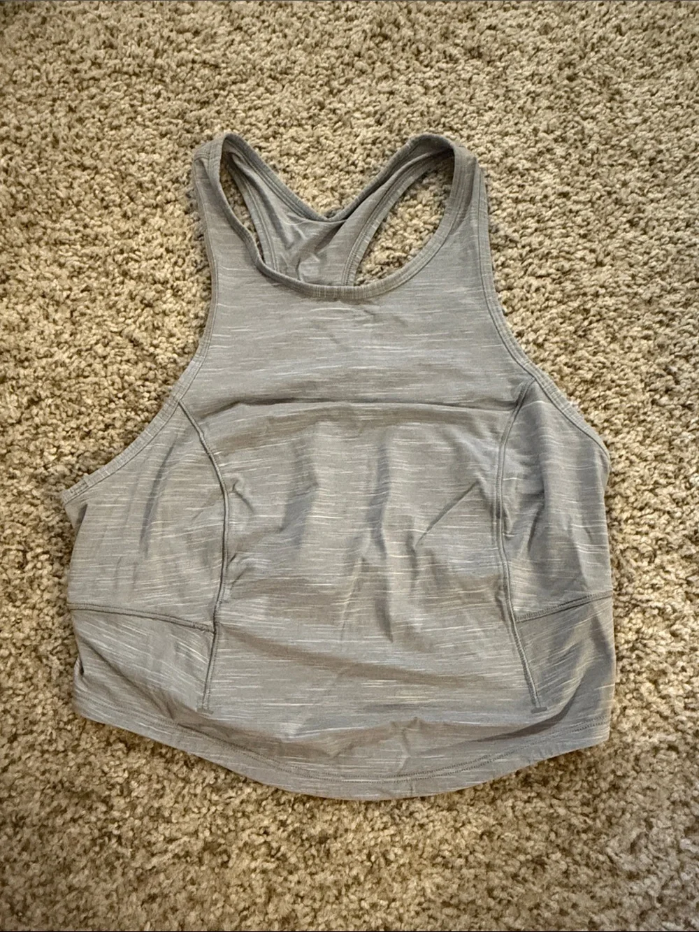 lululemon athletica Heathered Light Gray Racerback Tank